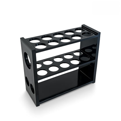 Black Acrylic Test Tube Rack – 13-Hole Dual-Sided/Multi-Use Flippable Stand for 10 ml Tubes