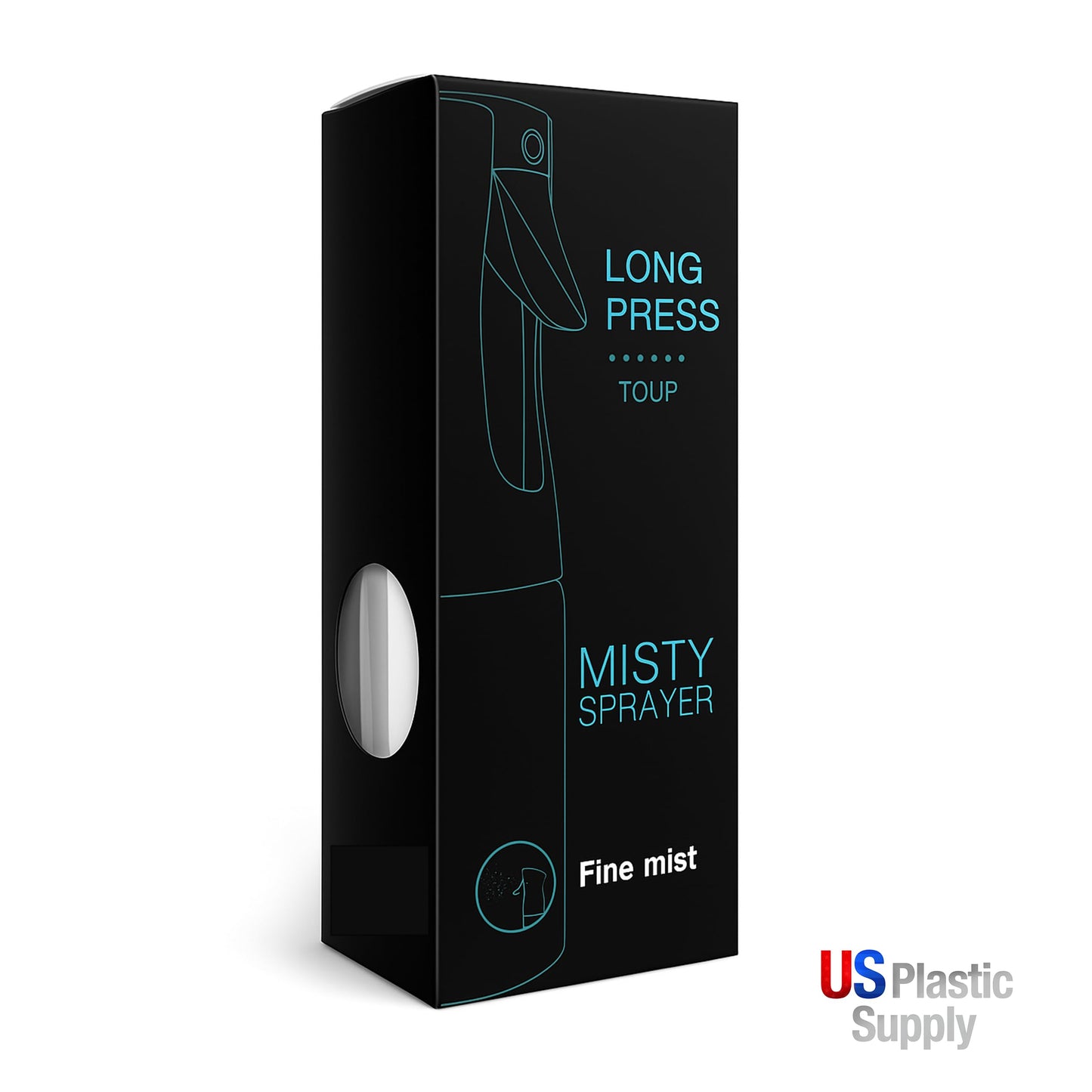 Ultra-Fine Continuous Spray Bottle – Refillable, Leak-Proof Mister for Hair Styling, Barbers, Cleaning, Plant Care, Scents (White, 6.8 fl oz/200ml)