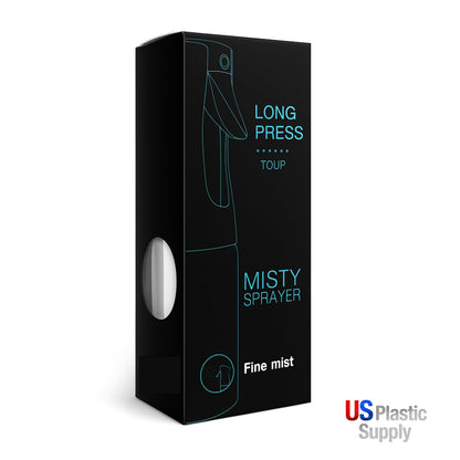 Ultra-Fine Continuous Spray Bottle – Refillable, Leak-Proof Mister for Hair Styling, Barbers, Cleaning, Plant Care, Scents (White, 6.8 fl oz/200ml)