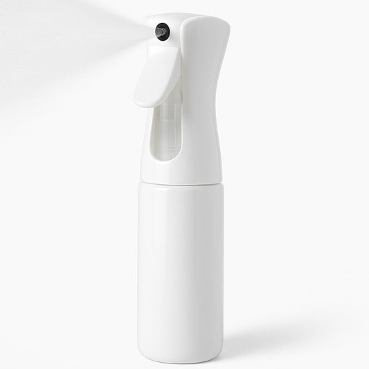 Ultra-Fine Continuous Spray Bottle – Refillable, Leak-Proof Mister for Hair Styling, Barbers, Cleaning, Plant Care, Scents (White, 6.8 fl oz/200ml)
